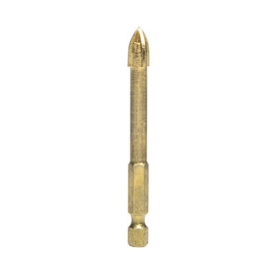 10mm হেড কার্বাইড টাইল ড্রিল বিট হেক্স শ্যাঙ্ক ক্রস সিরামিক চীনামাটির বাসন গাঁথনি পাথর